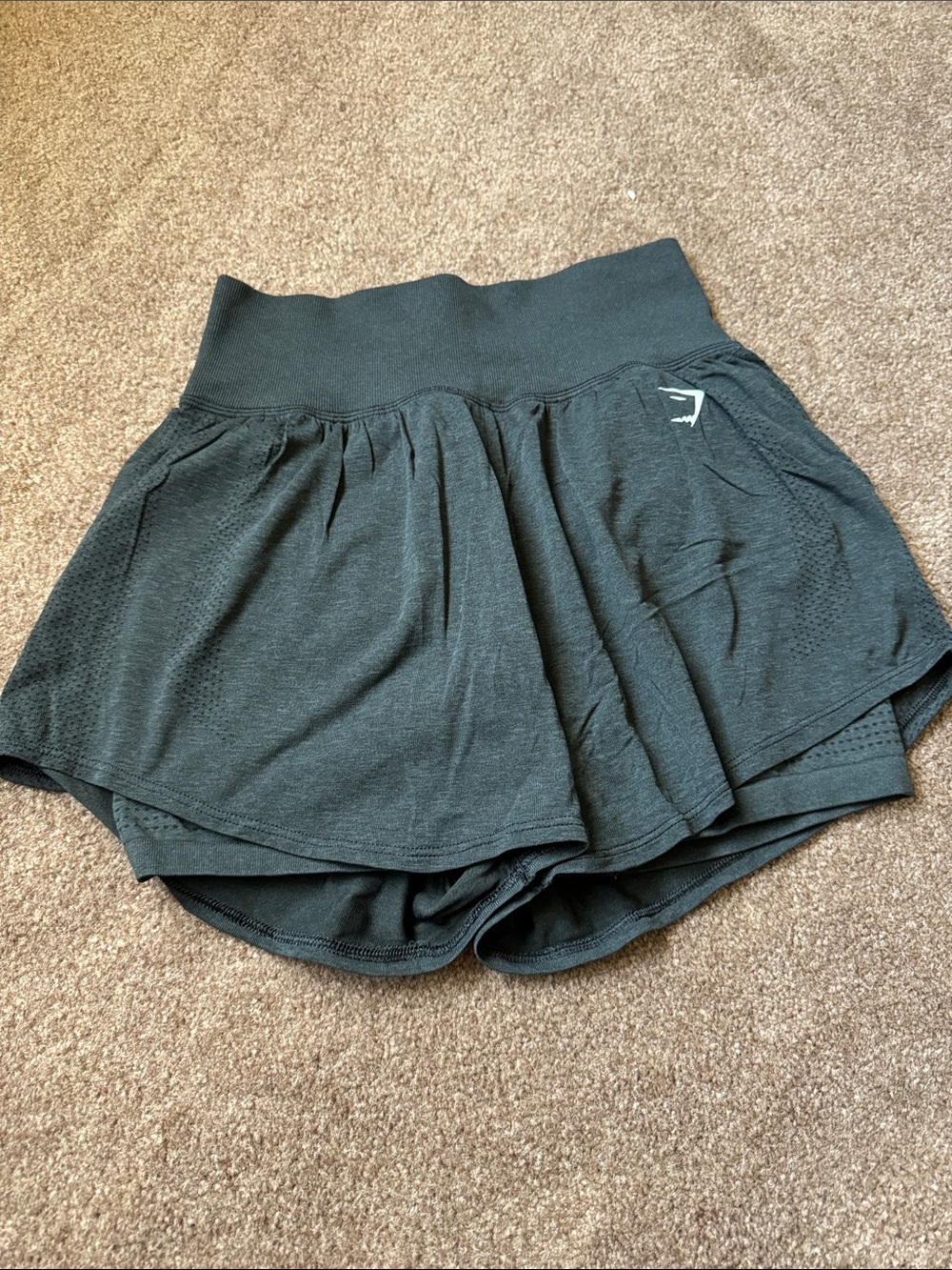 Gymshark Women’s Black Athletic Shorts with biker shorts attached